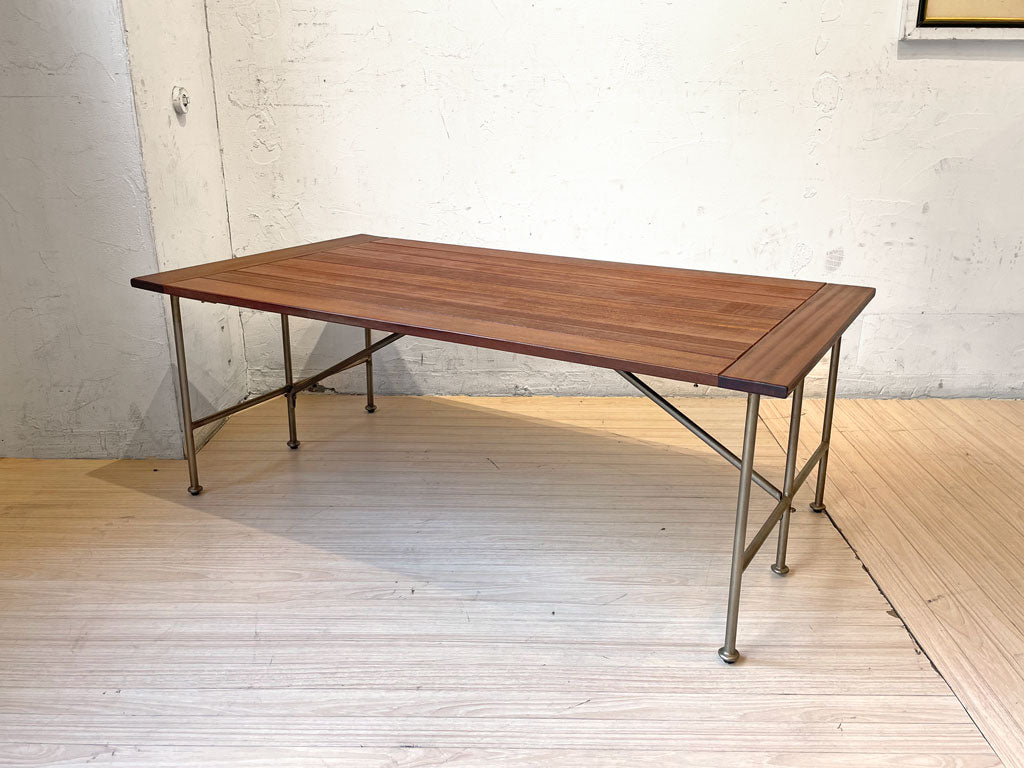 インダストリアルデザイン Industrial Design 鉄脚 × 木製 天板 6レッグ アーキテクトデザイン センターテーブル 中古品 買い取りしました。
