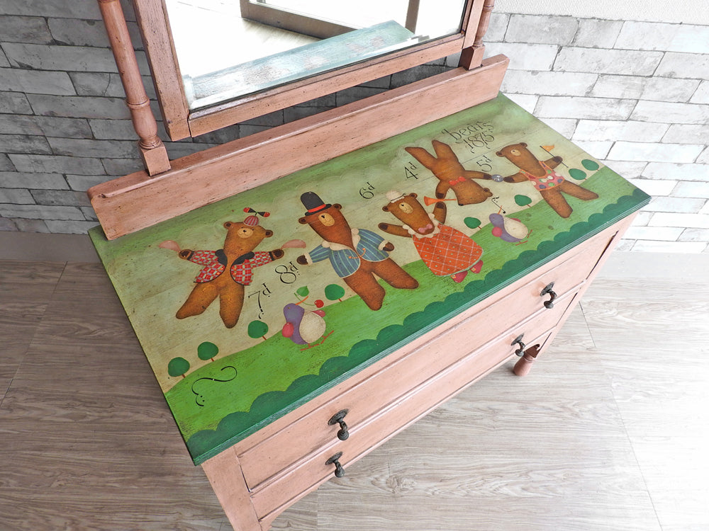 ロイズアンティークス Lloyd’s Antiques テディシリーズ ドレッサーチェスト ハンドペイント UKビンテージ シャビーシック 希少  中古品  買い取りしました。