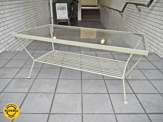 カフェスタイル ガラス×アイアン センターテーブル グリーン 中古品 買い取りしました！ 自由が丘店 出張買取もお任せください。