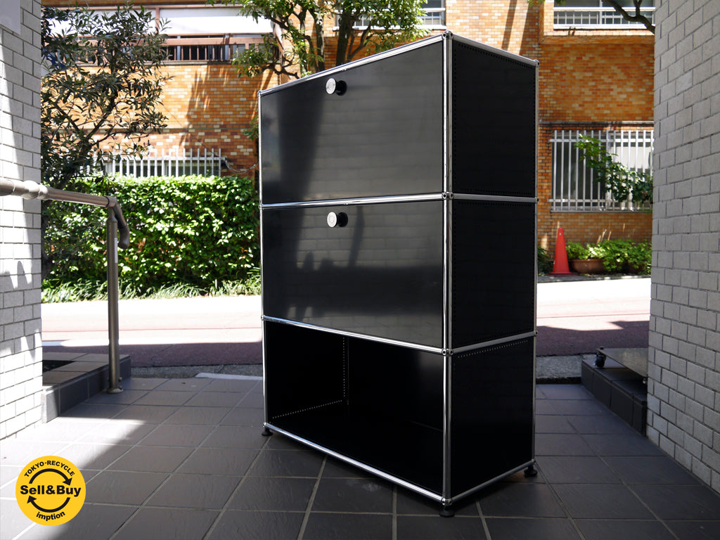 ハラーシステム USM Modular Furniture 3段キャビネット w78 ドロップドア ブラック 中古品 買い取りしました。