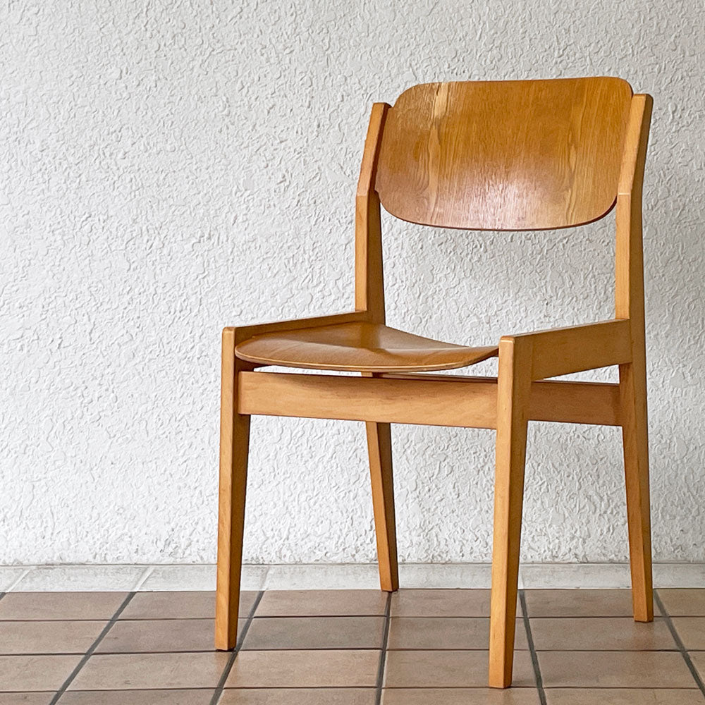 天童木工 TENDO ブックチェア ダイニングチェア 図書館椅子 オーク×ビーチ材 水之江忠臣 ジャパンビンテージ ミッドセンチュリー　～図書館から日々の暮らしへ～