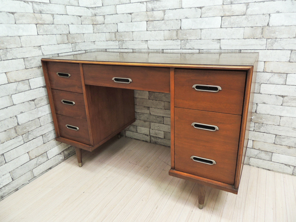 USビンテージ Vintage デコラトップ デスク 両袖 抽斗5杯 W124.5cm ミッドセンチュリー 米国   中古品 買い取りしました。