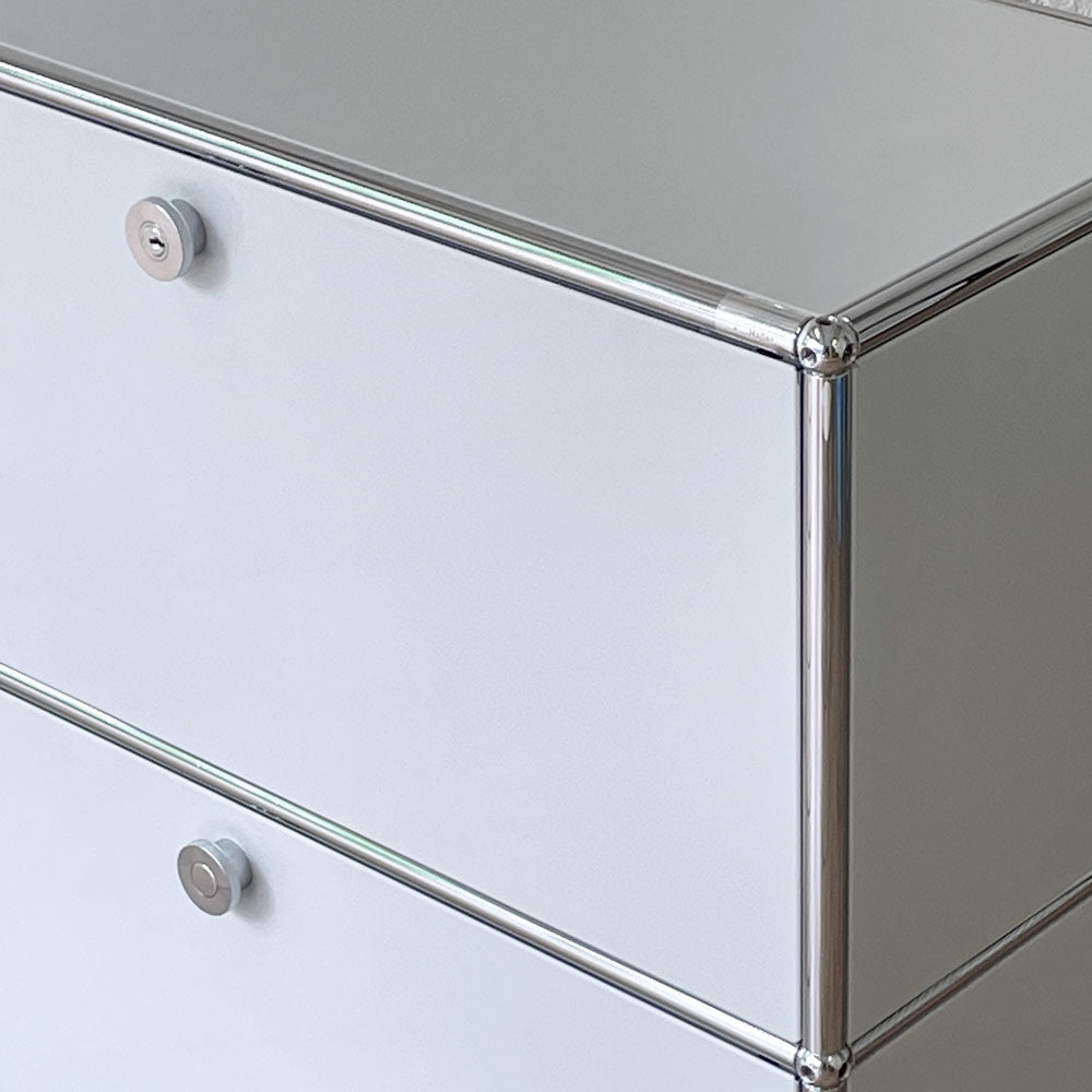 ユーエスエムハラー USMハラー USM Haller モジュラーファニチャー キャビネット 1列2段 ドロップダウン ドロワー W77×D37cm ～スイス生まれの秀逸なモデュールファニチャー～