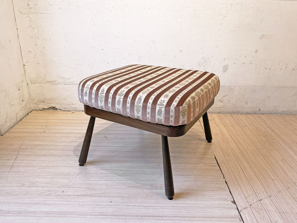 アーコール ERCOL エバーグリーン オットマン スツール Ottoman Stool ウェービングシート ビーチ材 UK ビンテージ 英国 定価92,400円 中古品 買い取りしました。