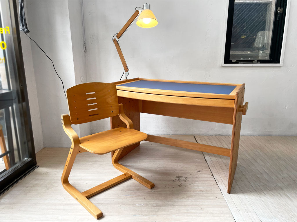 フォルミオ Formio KF-01 デスク & KF-02 デスクチェア＆ KF-15 デスクランプ ブナ材 リバーシブル天板 リノリウム 阿久津雄一 デンマーク 廃番 3点セット 中古品 買い取りしました。