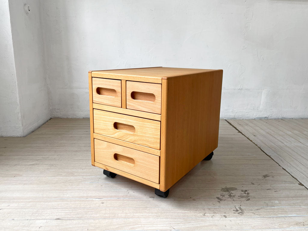 フォルミオ Formio ブナ材 ハイチェストワゴン デスクワゴン KF-03 3ドロワー キャスター付き 阿久津雄一 デンマーク 中古品 買い取りしました。