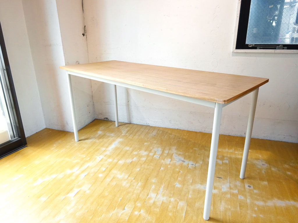 無印良品 MUJI タモ材 ホワイトスチールレッグ デスク 希少 廃番品 シンプルデザイン 幅120cm 中古品 買い取りしました。