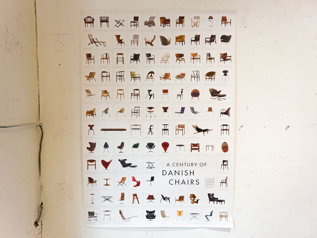 デンマーク 名作チェア104点を集めたポスター A Century of Danish Chairs ポスター B1サイズ インテリアポスター 中古品 買い取りしました。