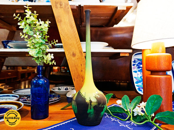 ドームナンシー DAUM NANCY ドーム兄弟  SAILING SHIP VASE 帆船湖水 花瓶 アールヌーボー フラワーベース ～エミールガレと肩を並べるアール・ヌーヴォーを代表する巨匠～ 【 買取と販売とレンタルのお店 】