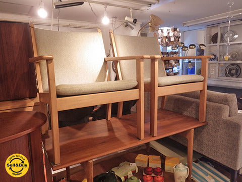 デンマーク GETAMA ゲタマ 『 GE284 ビンテージ イージーチェア ラウンジチェア ビーチ材 』 ハンス.J.ウェグナー ～ ナチュラル系家具にも相性抜群！  【買取と販売とレンタルのお店】