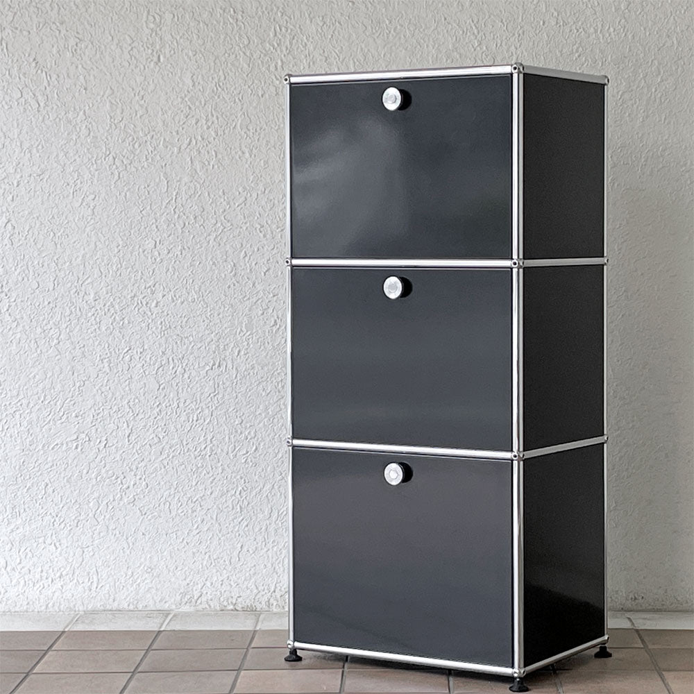  【用賀店】ユーエスエムハラー USMハラー USM Haller モジュラーファニチャー キャビネット シェルフ 1列3段 2ドロップダウン＆1エクステンションドア W52×Ｄ37×H109cm 参考定価278,978円 買取させていただきました。