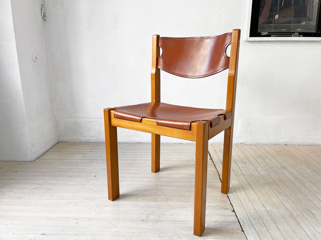 メゾン リーガン Maison Regain ビンテージ ダイニングチェア エルム材 レザー 本革 フランス 中古品 買い取りしました。