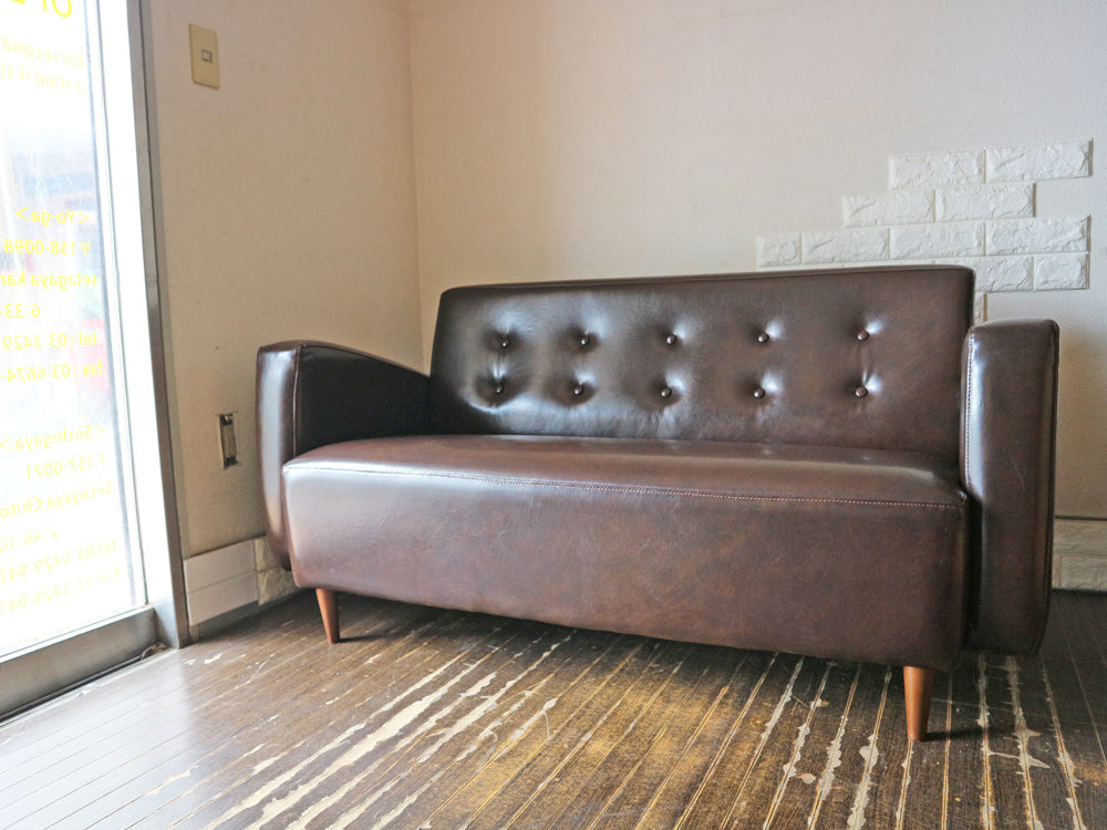 ビーカンパニー B-COMPANY ニューレザーソファ 2.5人掛け ブラウン 　中古品  買い取りしました。