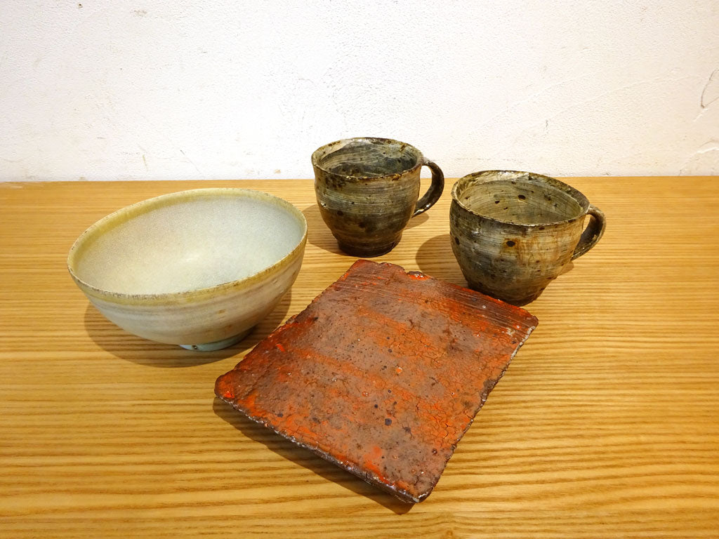 尾形アツシ マグカップ 角皿 薪茶碗 現代作家 器 中古品 買い取りしました。