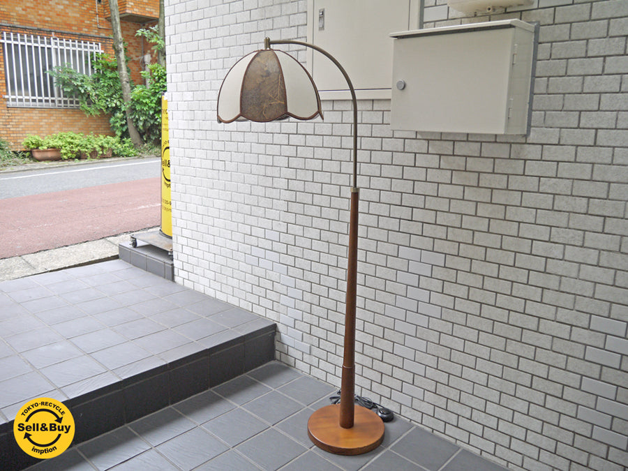 アンティーク調 クラシカル フロアランプ スタンドライト ボタニカル柄シェード 照明 　中古品 買い取りしました。
