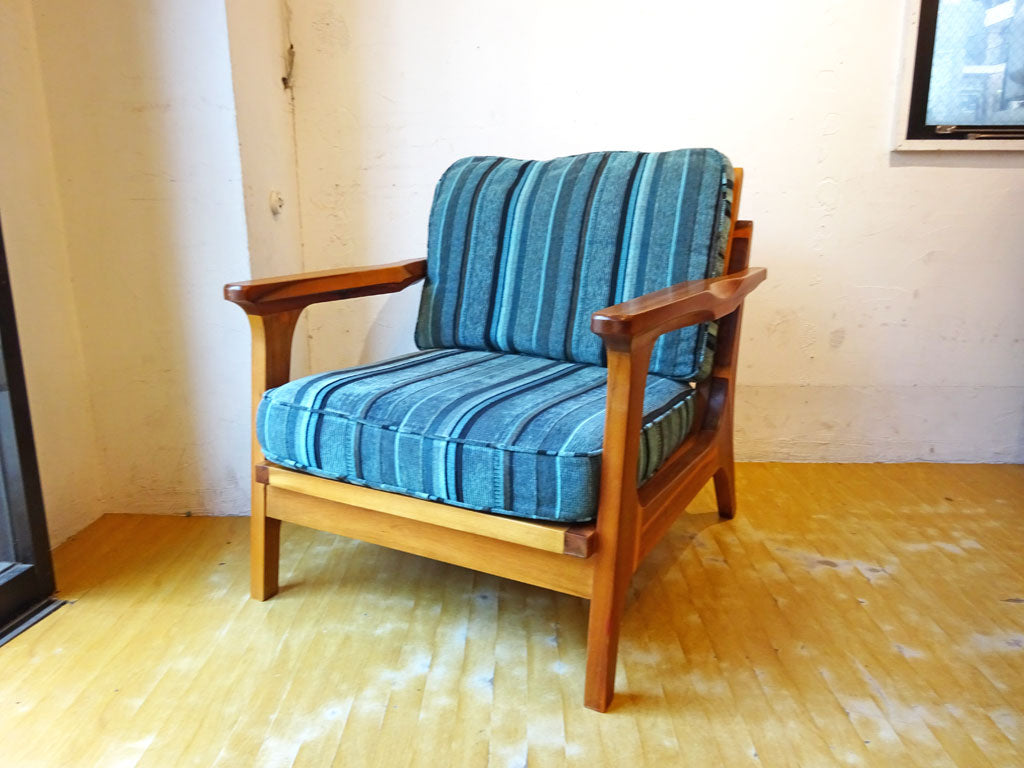 ダブルティー WTW ティズモ TISMO SOFA 1シーターソファ ストライプ カバーリング アカシア材 西海岸スタイル 定価約10万円 中古品 買い取りしました。