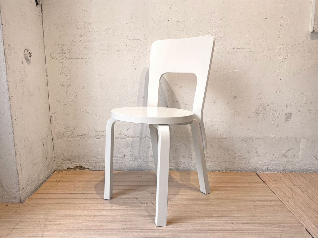 アルテック artek チェア66 Chair66 ダイニングチェア バーチ材 ホワイトラッカー アルヴァ・アアルト フィンランド 北欧家具 中古品 買い取りしました。