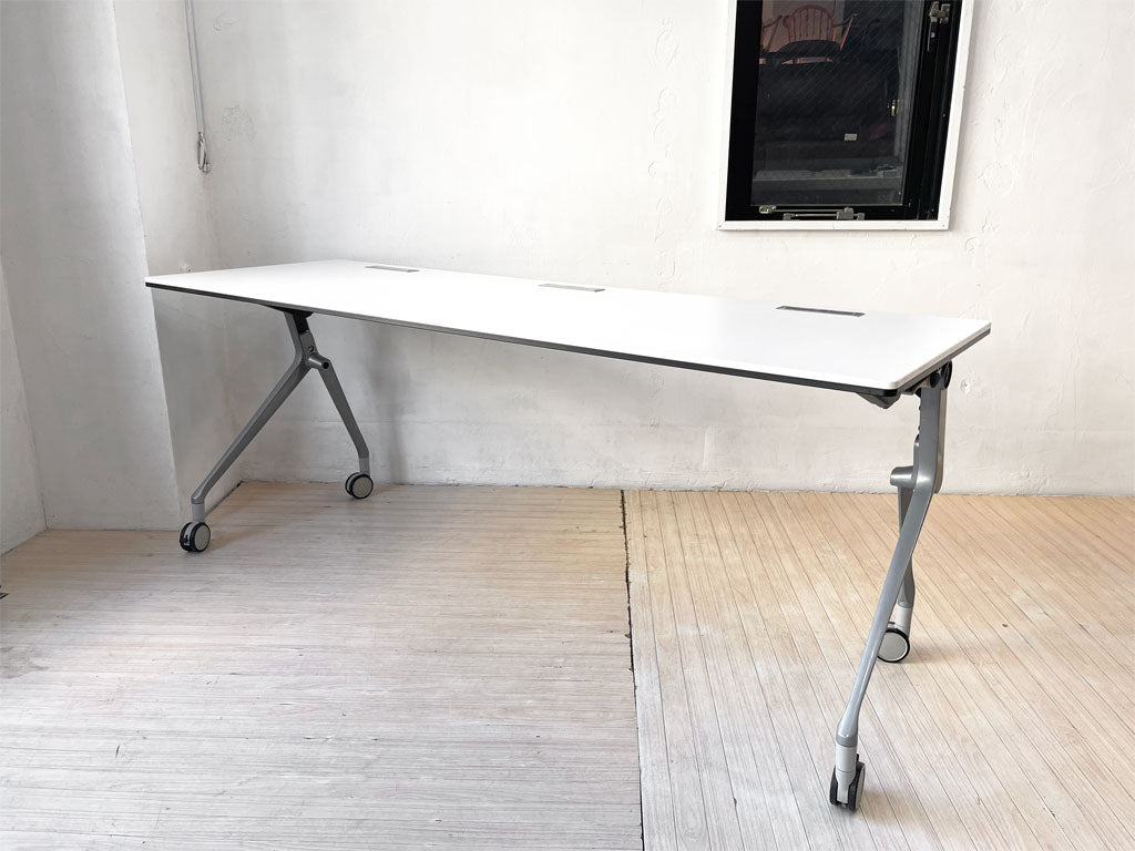 オカムラ OKAMURA インターアクト NTシリーズ ミーティングテーブル スタックテーブル ワンアクション フォールディング ホワイト 会議テーブル 中古品 買い取りしました。