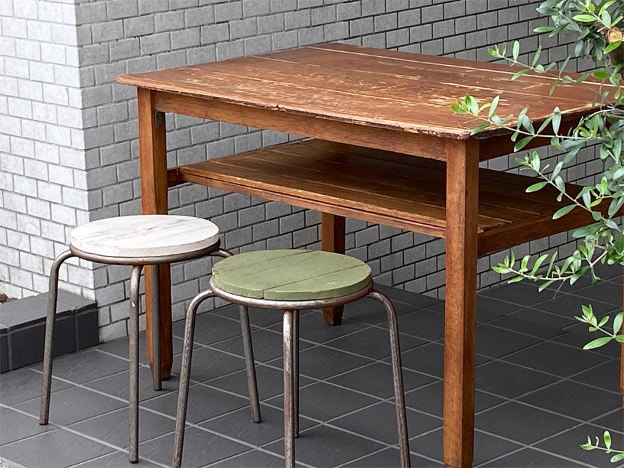 ジャパンビンテージ Japan Vintage 木味 ワークデスク ダイニングテーブル 作業台 昭和レトロ ～生活の為のデザイン～