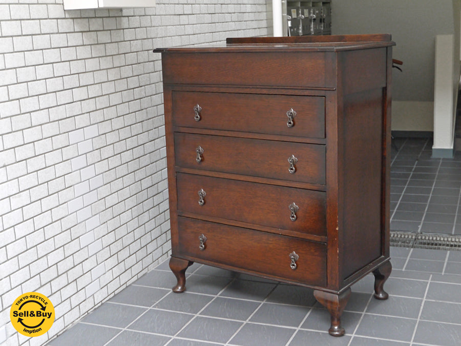 ロイズアンティークス取扱 Lloyd's Antiques UKビンテージ ドレッサーチェスト コレクションキャビネット オーク材 猫脚 英国家具 　中古品 買い取りしました。