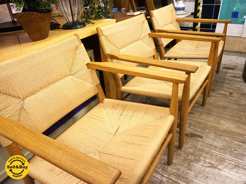 ワイスワイス WISE WISE チノ CHINO ラウンジチェア BC-106 ペーパーコードxオーク材 オイルフィニッシュ ナチュラル ～北欧スタイルとクラフトスタイルを見事にミックス!!～ 【 買取と販売とレンタルのお店 】