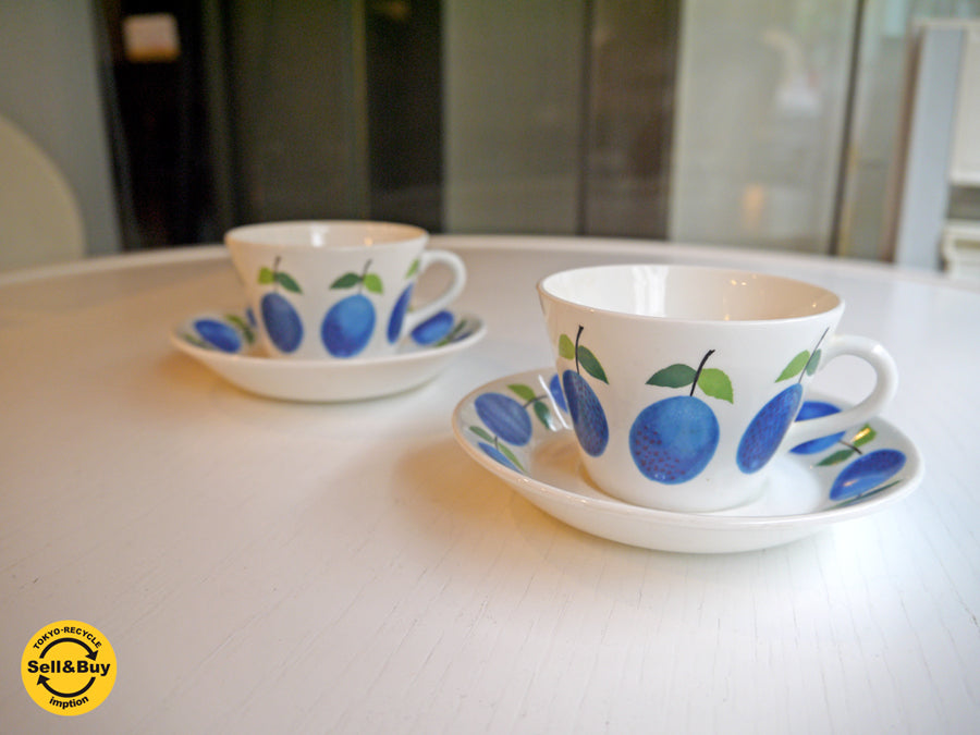 グスタフスベリ Gustavsberg プルーヌス PRUNUS カップ＆ソーサー C&S スティグ リンドベリ STIG LINDBERG ビンテージ 　中古品 買い取りしました。