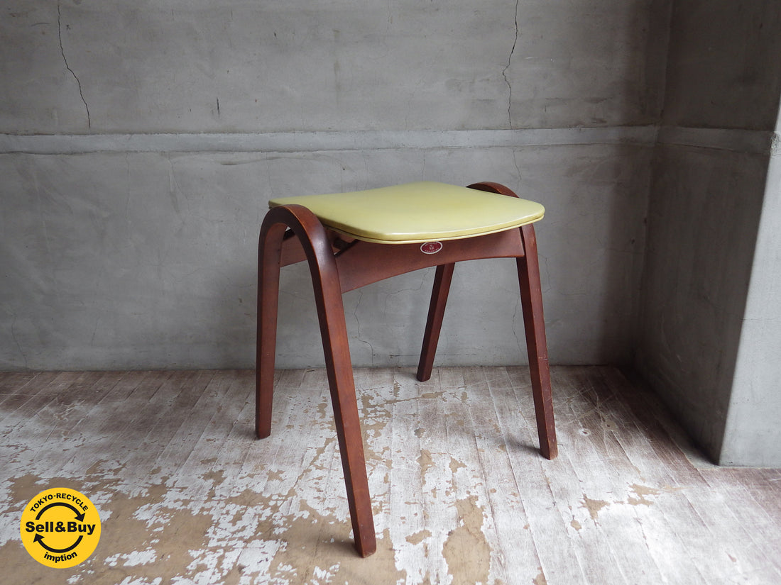 秋田木工 Akimoku スツール No.202 剣持スツール 剣持勇デザイン スタッキングスツール ビンテージ 中古品 買い取りしました。