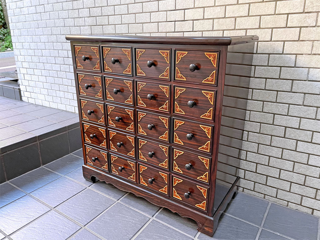 李朝家具 キャビネット 5段13杯 ローズウッド 木製家具 薬箪笥 中古品 買い取りしました。