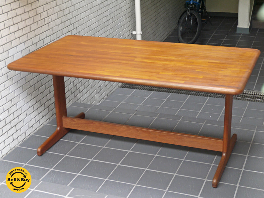 青林製作所 ビンテージ ダイニングテーブル チーク無垢材フレーム 国産家具 北欧スタイル 　中古品 買い取りしました。