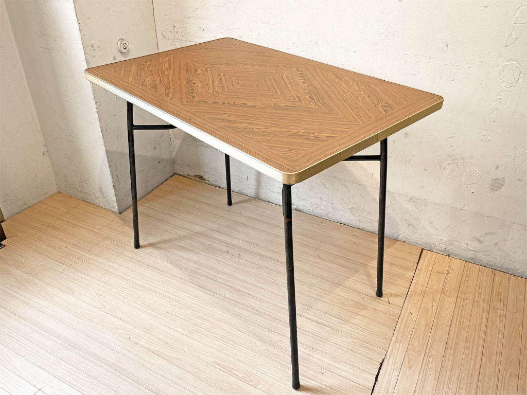 ジャパンビンテージ Japane Vintage 昭和レトロ ダイニングテーブル 作業台 木味 スチールレッグ 中古品 買い取りしました。