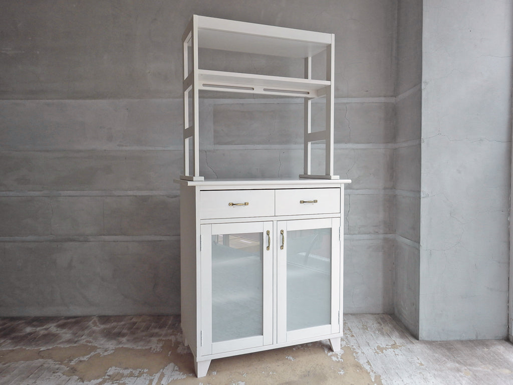 モモナチュラル Momo natural ランド LAND タイルトップ キッチンカウンター シェルフ付き パイン材 ホワイト 中古品 買い取りしました。