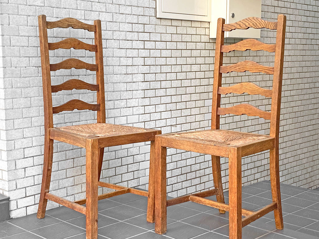 フランスビンテージ French Vintage ラダーバックチェア ladder back chair ダイニングチェア ラッシ編み ラッシシート ～心を軽やかに～