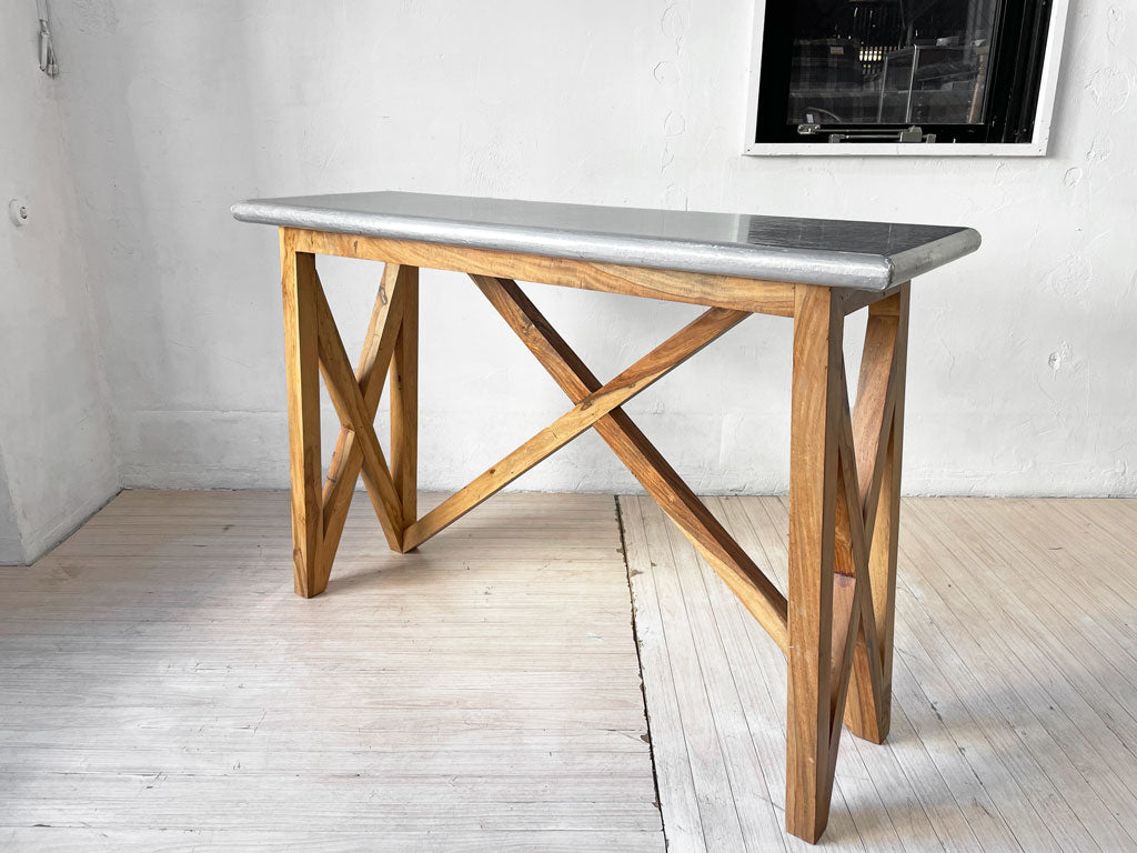 ダブルティー WTW マーベリックス MAVERICKS コンソールテーブル ワークデスク アルミニウム天板 天然木 紫檀 カリフォルニアスタイル 中古品 買い取りしました。