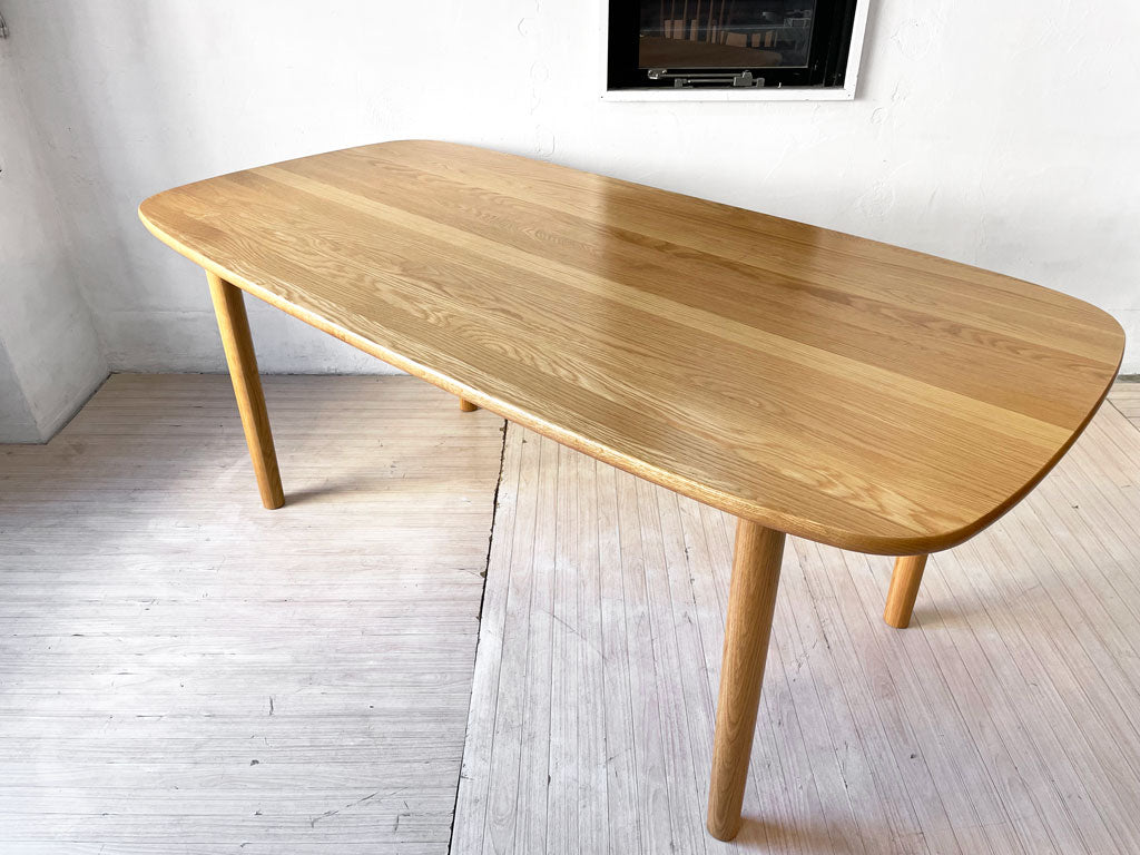 無印良品 MUJI オーク無垢材 楕円 オーバル ダイニングテーブル 丸脚 W180 廃番 ナチュラルスタイル 中古品 買い取りしました。