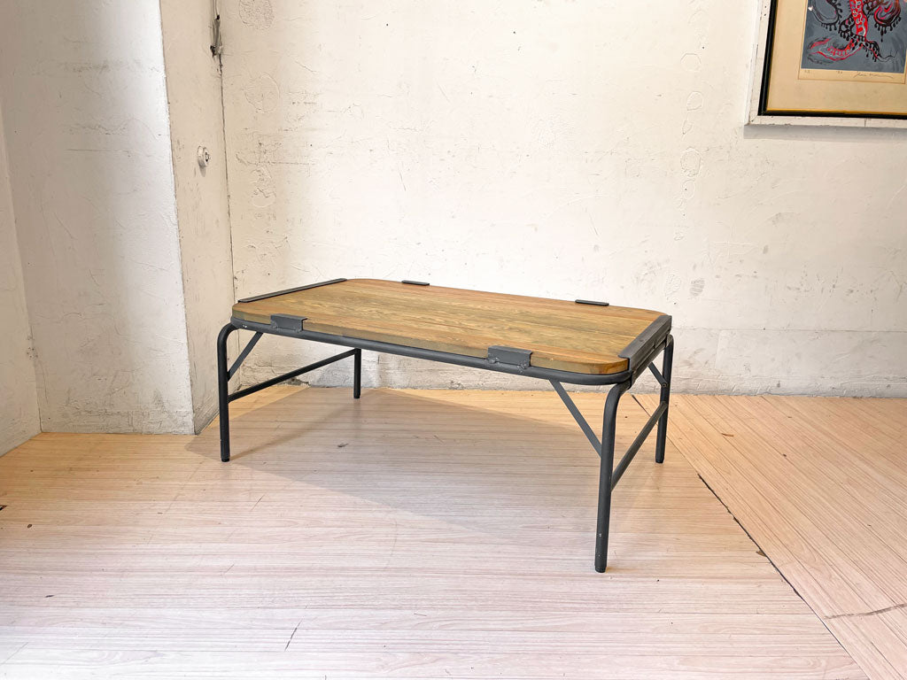 ジャーナルスタンダードファニチャー j.s.F オレンジ ORANGE FOLDING COFFEE TABLE コーヒーテーブル W90cm 折りたたみ 廃番 定価￥61,600- 中古品 買い取りしました。