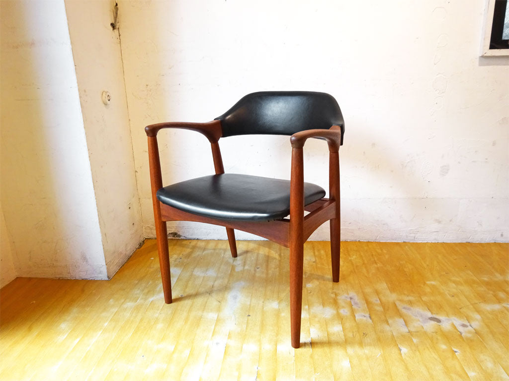 辻木工 Tsuji Mokkou 70's ジャパンビンテージ チーク材 アームチェア ソフトレザー ダイニングチェア 中古品 買い取りしました。