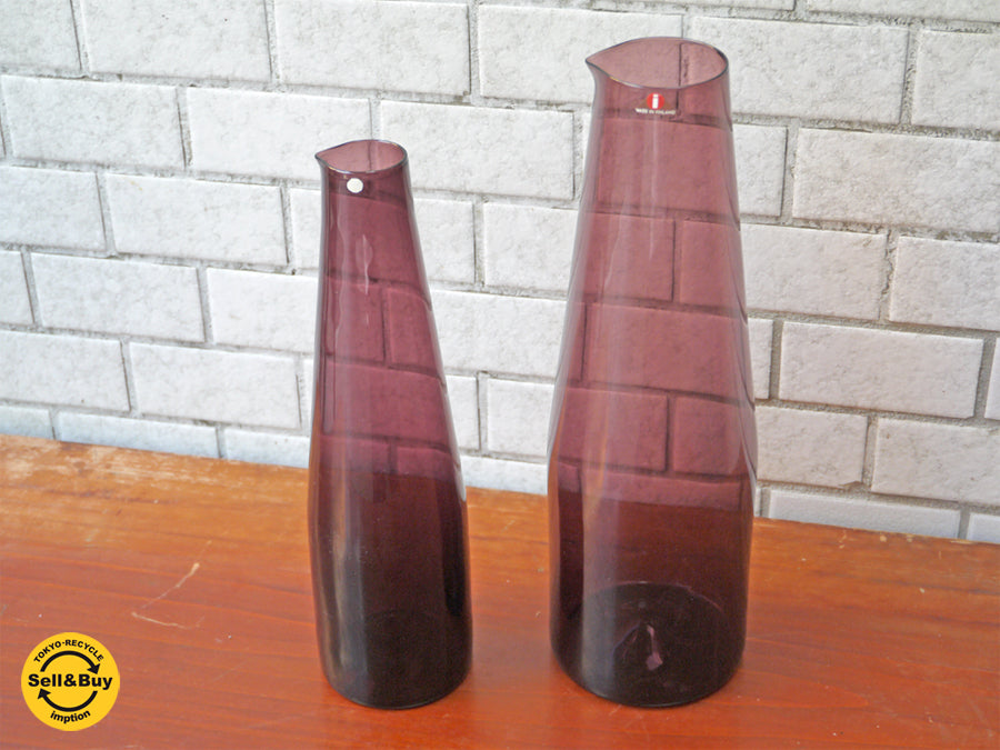 イッタラ ittala カラフェ 2503 パープル ティモ・サルパネヴァ 三角シール ビンテージ 　中古品 買い取りしました。