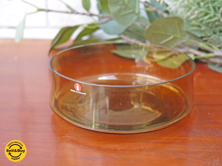 イッタラ iittala i-307 ボウル アンバー ティモ・サルパネヴァ 三角シール ビンテージ 　中古品 買い取りしました。