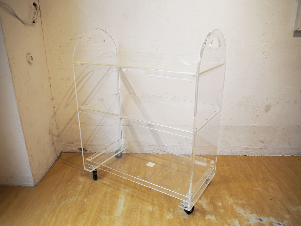 アクリル トローリー ワゴン サービング 3段 クリア モダンスタイル 中古品 買い取りしました。