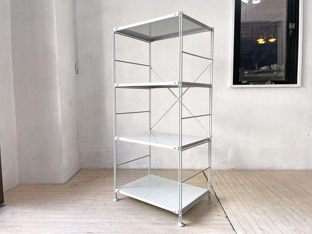 無印良品 MUJI スチールユニットシェルフ オープンシェルフ4段 W56 × H120 cm ライトグレー 参考定価 ￥11,900- 中古品 買い取りしました。