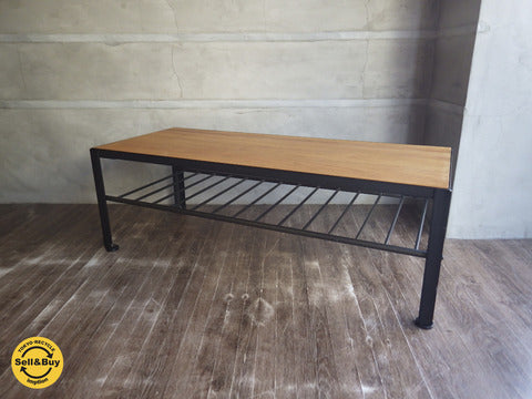 niko and... ニコアンド オーク材 × アイアン センターテーブル ～お部屋の雰囲気を引き締める直線的なフォルム＋優しいオーク無垢材の組み合わせ♪【買取と販売とレンタルのお店】