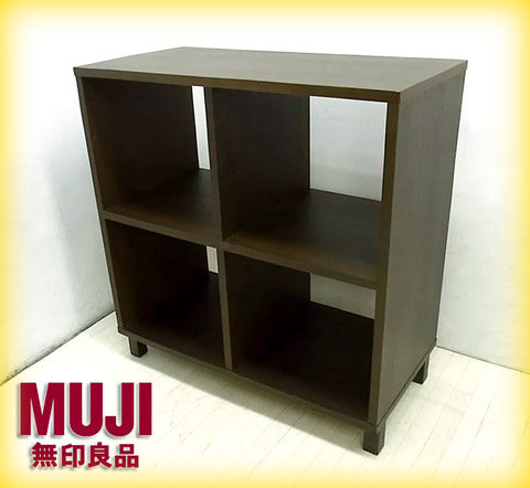 幅広いテイストに調和する多目的のオープンシェルフ♪ MUJI （ 無印良品 ） 廃盤 『 タモ材 （ ブラウン ） シェルフ ・ 2段  』 入荷！ 【買取＆販売＆レンタル】
