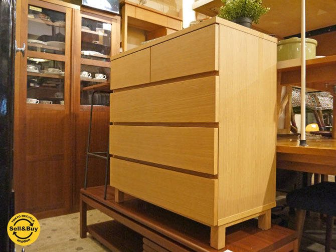 無印良品 MUJI オーク材 4段 木製チェスト ナチュラル モデルルーム展示品 ～暮らしに溶け込む人気のナチュラル家具～ 【 買取と販売とレンタルのお店 】
