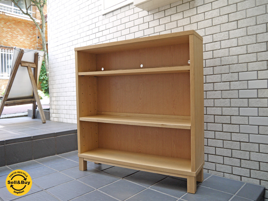 無印良品 MUJI 組み合わせて使える木製収納 オーク材 シェルフ 本棚 薄型ラック 奥行21cm 　中古品 買い取りしました。