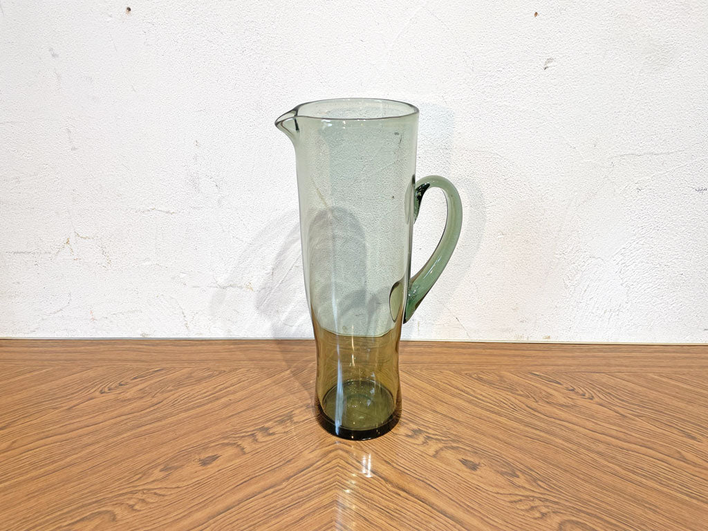 ミッドセンチュリーデザイン Mid century design ガラスピッチャー glass pitcher ダークグリーン 中古品 買い取りしました。