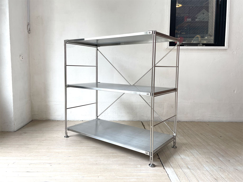 無印良品 MUJI ステンレスユニットシェルフ ステンレス棚セット 小 ワイド 3段 収納家具 中古品 買い取りしました。
