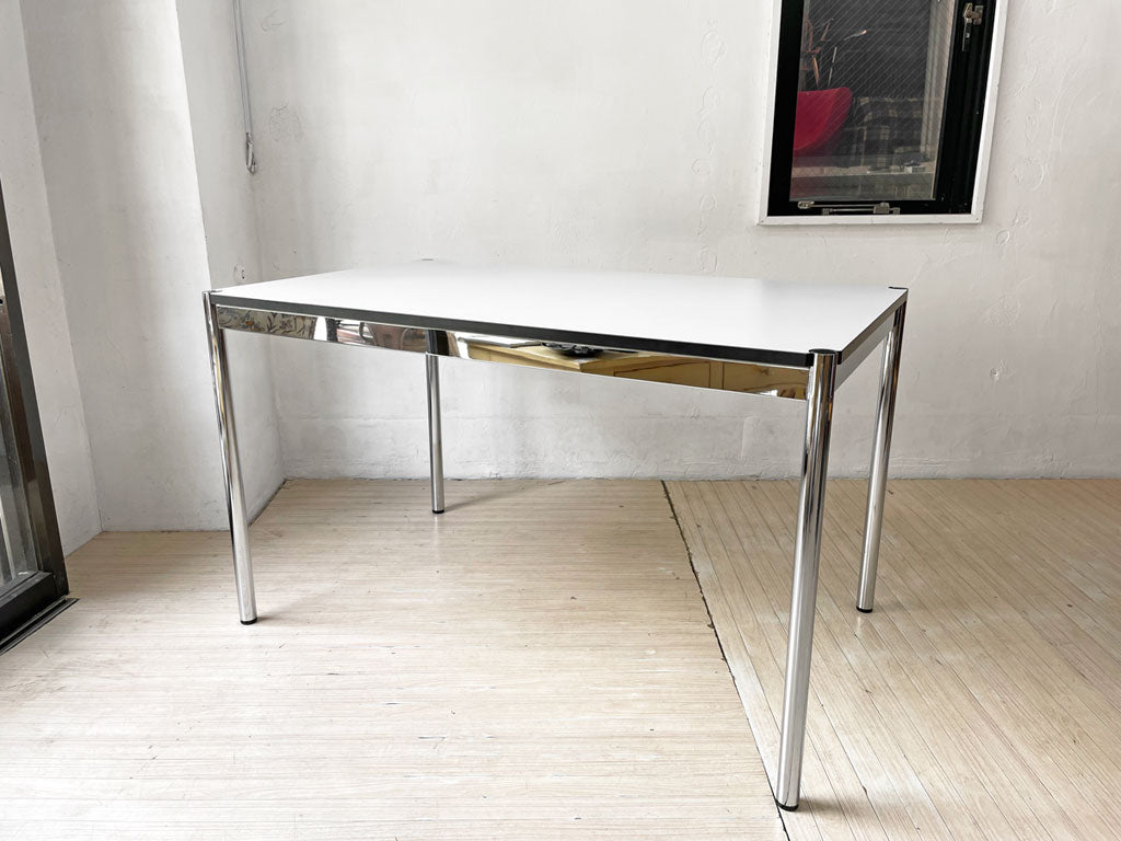 USMハラー USM Haller モジュラーファニチャー ハラーテーブル ワーキングデスク W125cm アジャスター パールグレーラミネート(ホワイト) 中古品 買い取りしました。