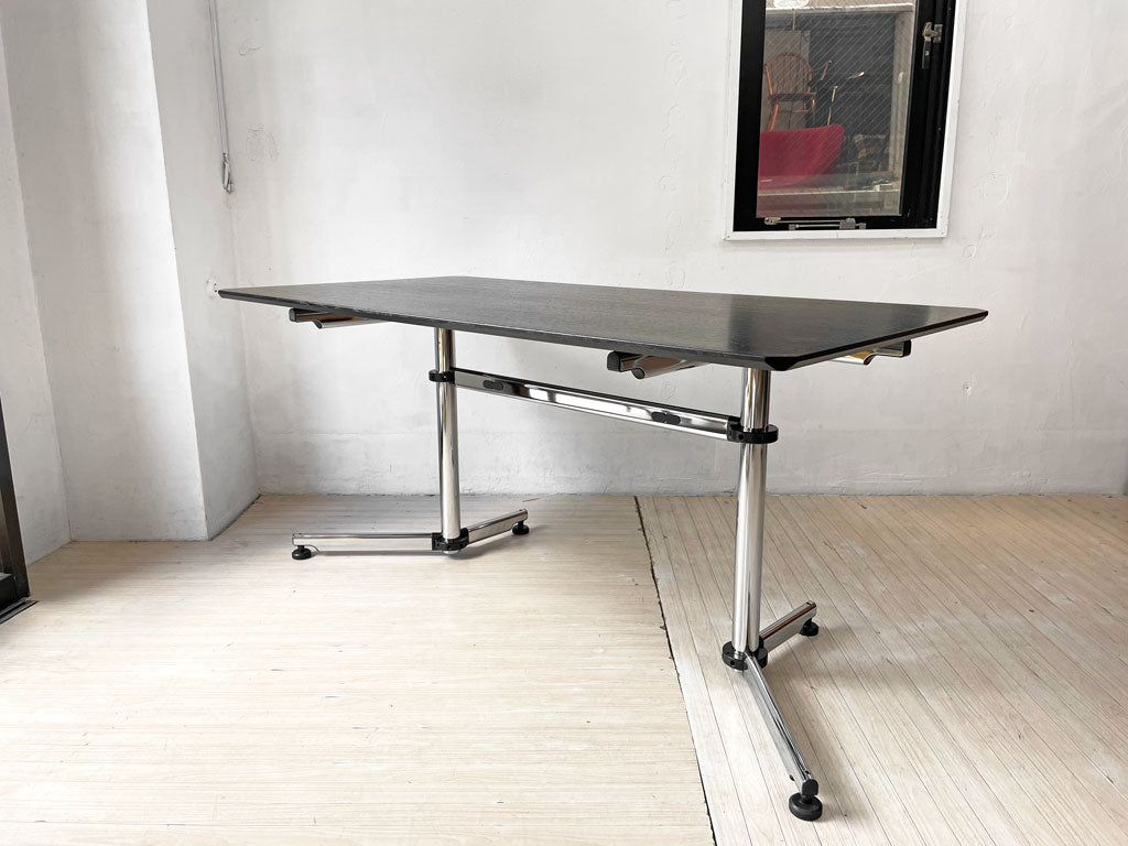 USMハラー USM Haller モジュラーファニチャ キトステーブル KITOS デスク 長方形 オーク材 ブラック天板 W150cm オフィス家具 フリッツ・ハラー スイス 中古品 買い取りしました。