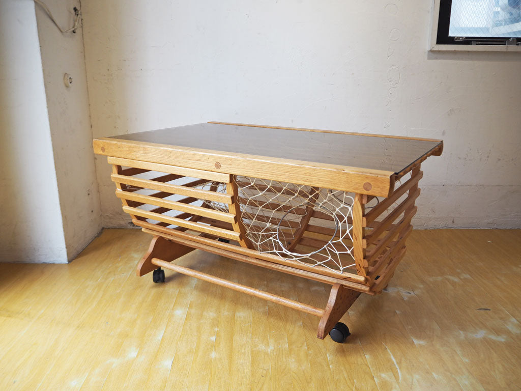 エルエルビーン L.L.bean ビンテージコレクション ガラストップ コーヒーテーブル オーク材 US Vintage collection glass top Coffee table アメリカ 中古品 買い取りしました。