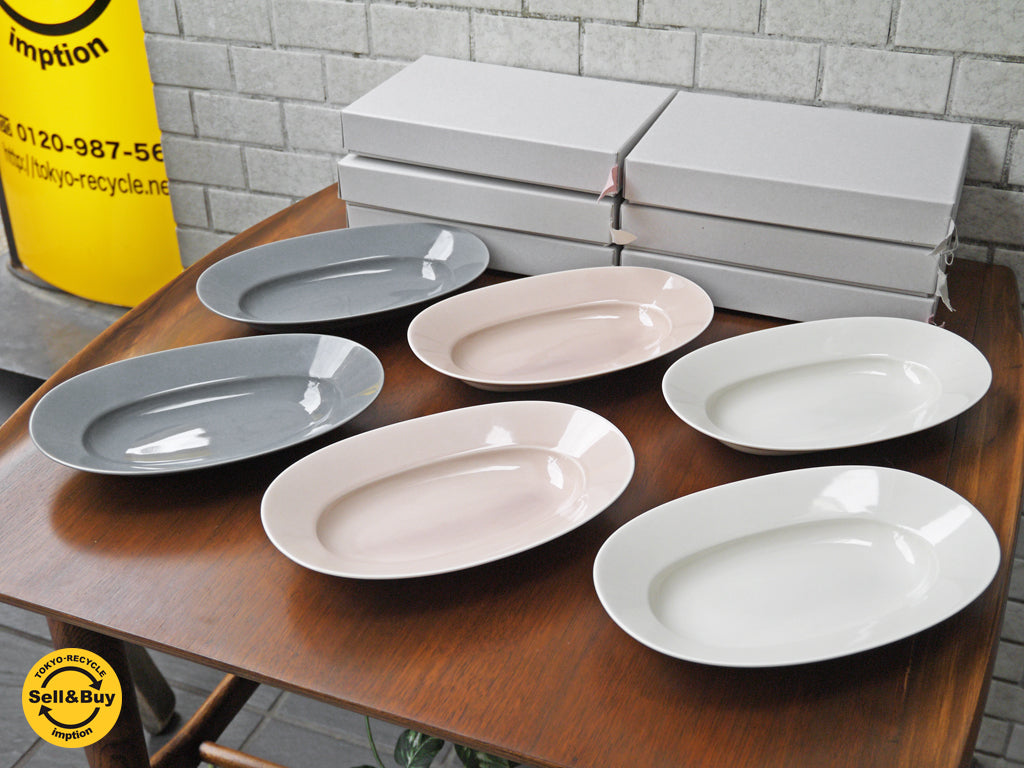 イイホシユミコ yumikoiihoshi CHECK&STRIPE 別注 オーバルプレート Mサイズ マッシュルーム ラベンデューラ あずきクリーム　中古品 買い取りしました。